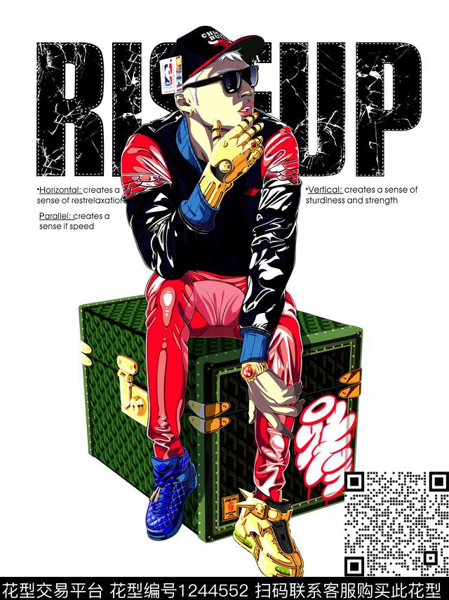 字母潮牌大牌风数码印花华亿平台下载（图片编号: 1244552） - 瓦栏（Walan）