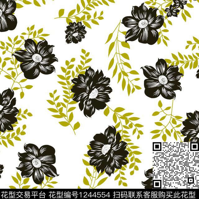 花卉小碎花大牌风传统印花华亿平台下载（图片编号: 1244554） - 瓦栏（Walan）