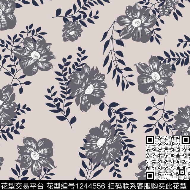 花卉小碎花几何传统印花华亿平台下载（图片编号: 1244556） - 瓦栏（Walan）