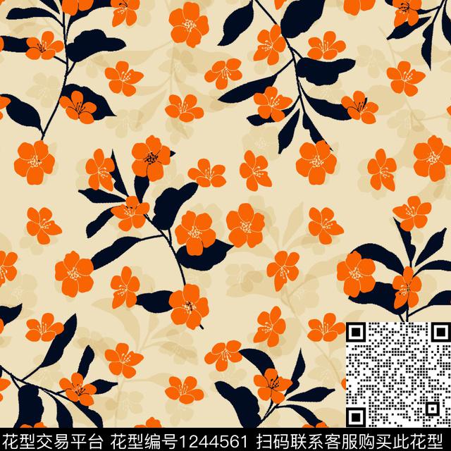 花卉小碎花几何传统印花华亿平台下载（图片编号: 1244561） - 瓦栏（Walan）