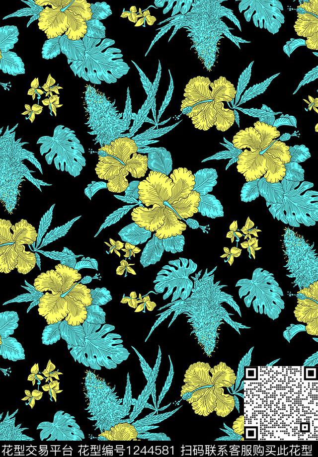 花卉提花华亿平台休闲传统印花华亿平台下载（图片编号: 1244581） - 瓦栏（Walan）