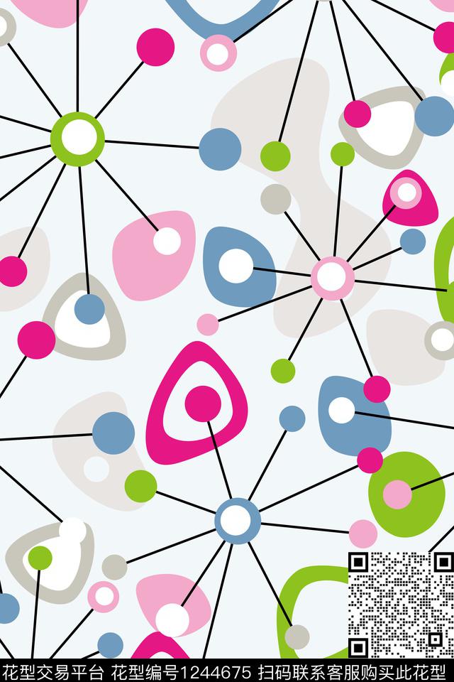 时尚抽象几何传统印花华亿平台下载（图片编号: 1244675） - 瓦栏（Walan）