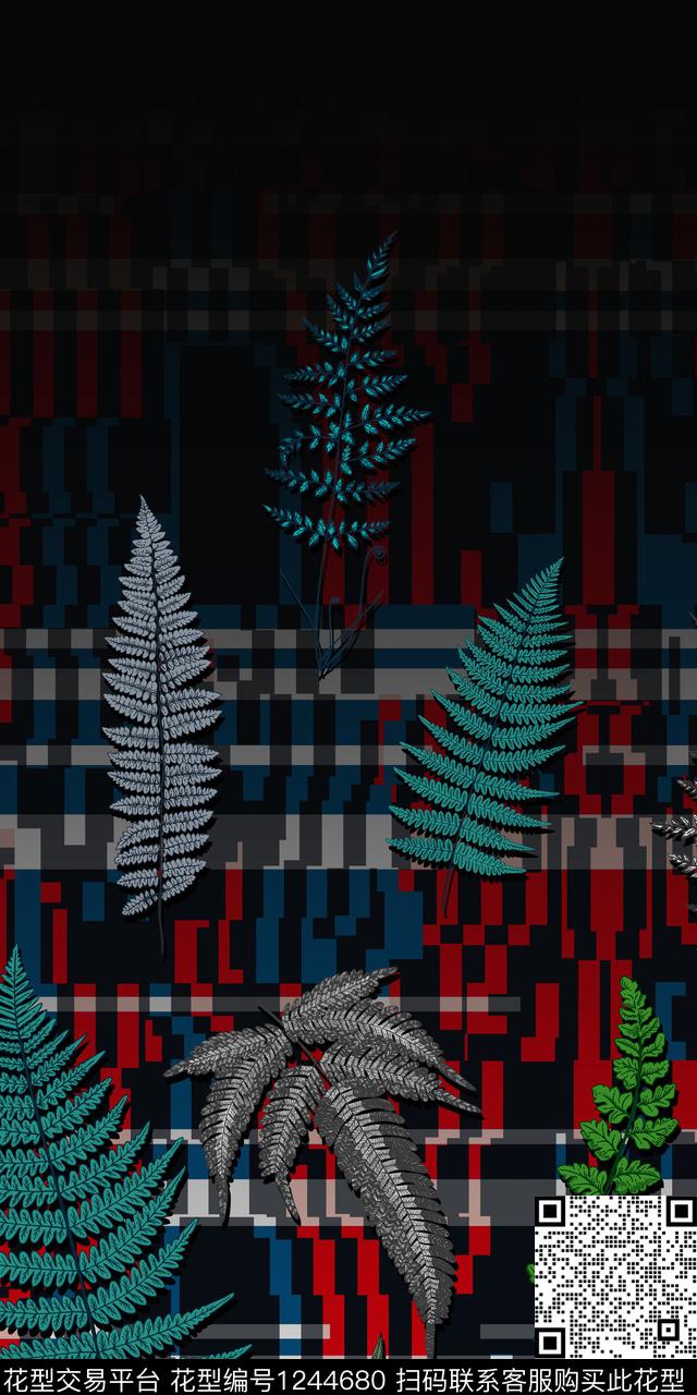 几何男装热带华亿平台绿植数码印花华亿平台下载（图片编号: 1244680） - 瓦栏（Walan）