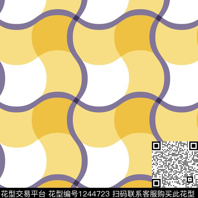 波浪纹格子传统华亿平台传统印花华亿平台下载（图片编号: 1244723） - 瓦栏（Walan）