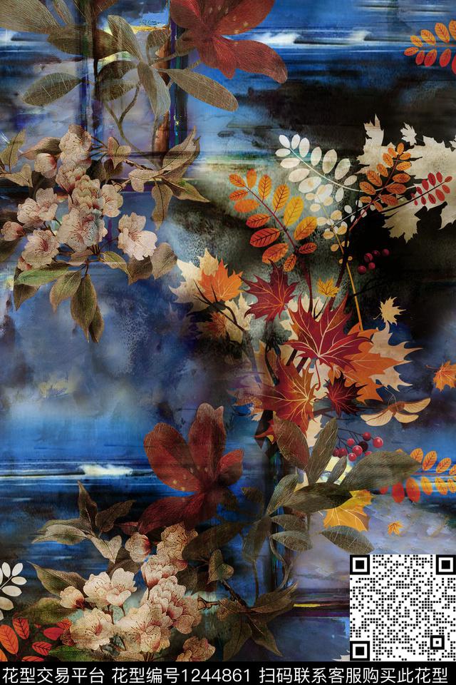 香云纱大牌风中国风数码印花华亿平台下载（图片编号: 1244861） - 瓦栏（Walan）