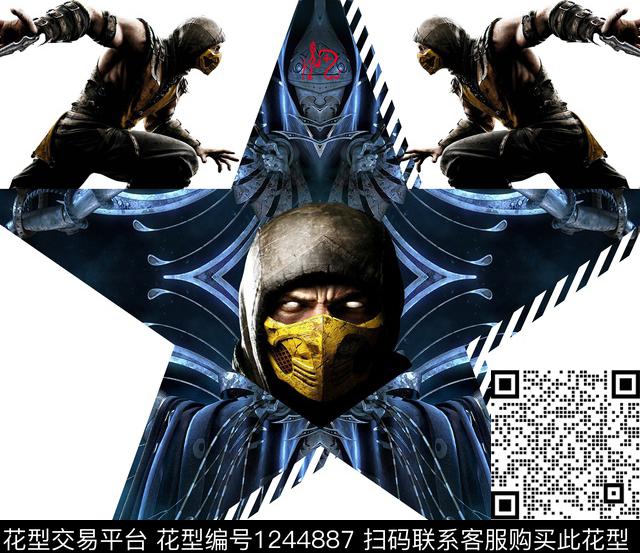 潮牌定位花大牌风数码印花华亿平台下载（图片编号: 1244887） - 瓦栏（Walan）