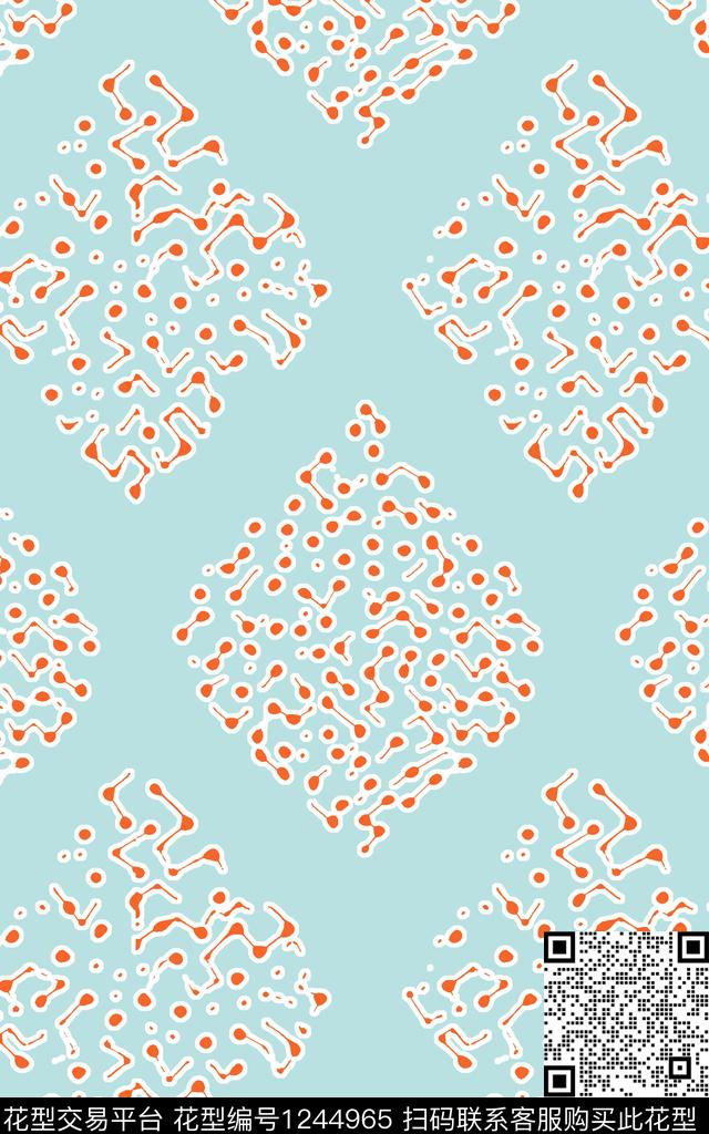 黑底花卉绿植树叶复古数码印花华亿平台下载（图片编号: 1244965） - 瓦栏（Walan）