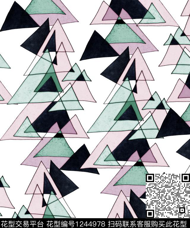 羽绒服雪松几何数码印花华亿平台下载（图片编号: 1244978） - 瓦栏（Walan）