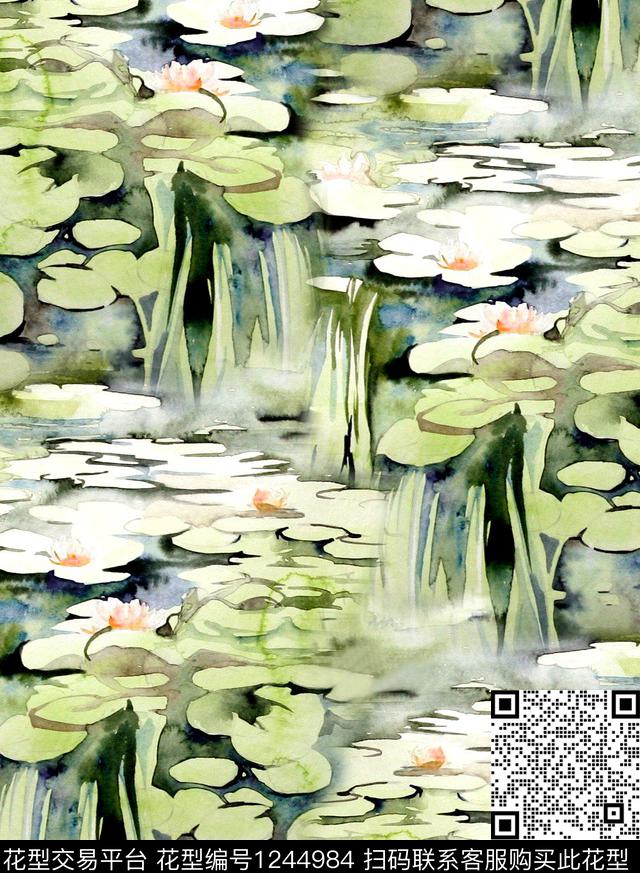 大牌风小碎花马蹄莲数码印花华亿平台下载（图片编号: 1244984） - 瓦栏（Walan）