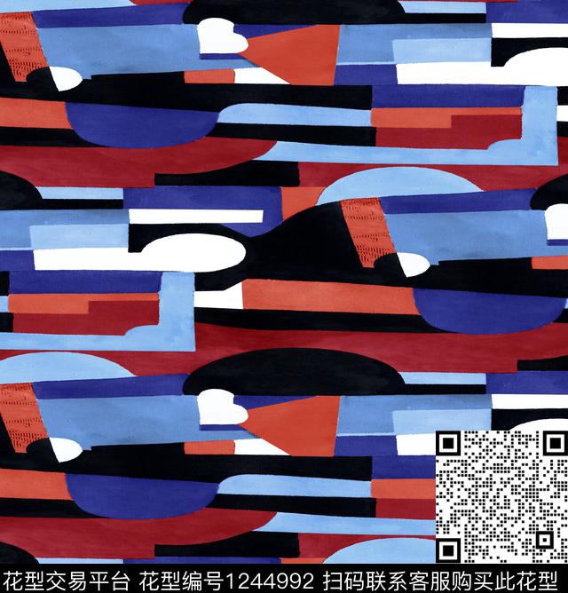 羽绒服雪松几何数码印花华亿平台下载（图片编号: 1244992） - 瓦栏（Walan）