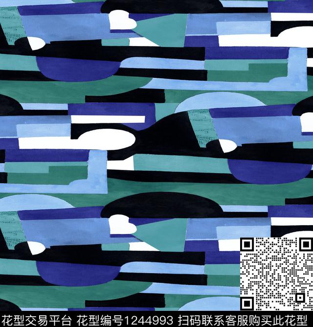 羽绒服雪松几何数码印花华亿平台下载（图片编号: 1244993） - 瓦栏（Walan）