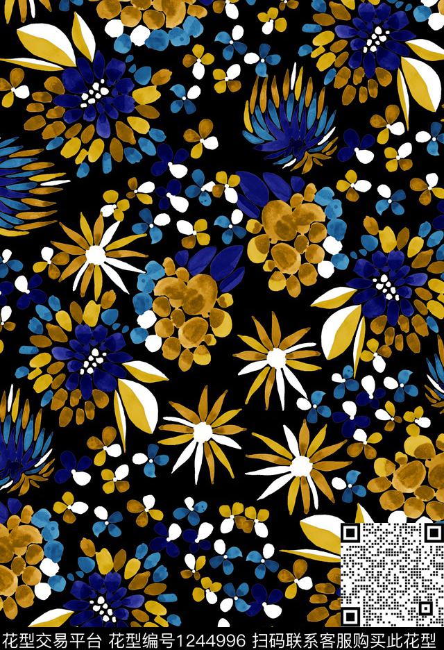 大牌风小碎花马蹄莲数码印花华亿平台下载（图片编号: 1244996） - 瓦栏（Walan）