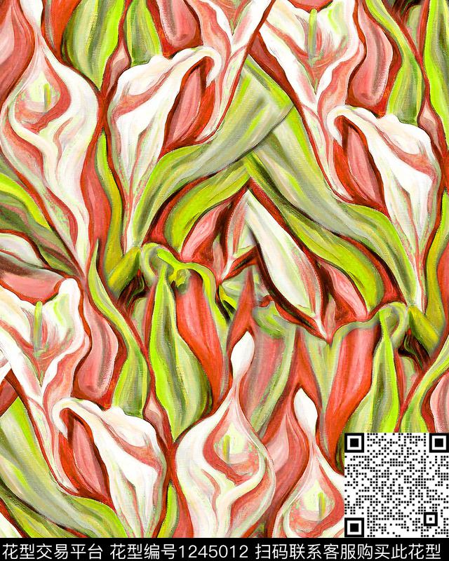 大牌风小碎花马蹄莲数码印花华亿平台下载（图片编号: 1245012） - 瓦栏（Walan）