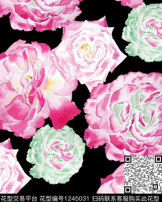 绿植树叶小碎花芭蕾舞数码印花华亿平台下载（图片编号: 1245031） - 瓦栏（Walan）