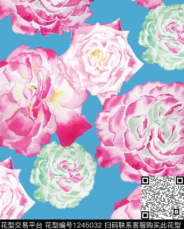 绿植树叶小碎花芭蕾舞数码印花华亿平台下载（图片编号: 1245032） - 瓦栏（Walan）