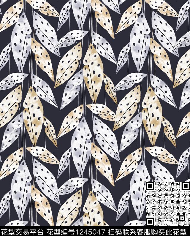 绿植树叶小碎花芭蕾舞数码印花华亿平台下载（图片编号: 1245047） - 瓦栏（Walan）