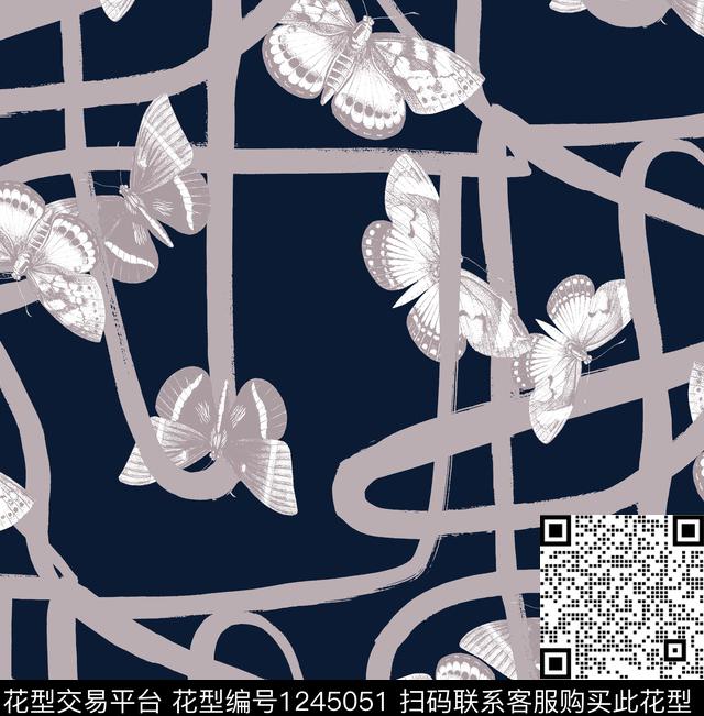 蝴蝶LV笔画数码印花华亿平台下载（图片编号: 1245051） - 瓦栏（Walan）