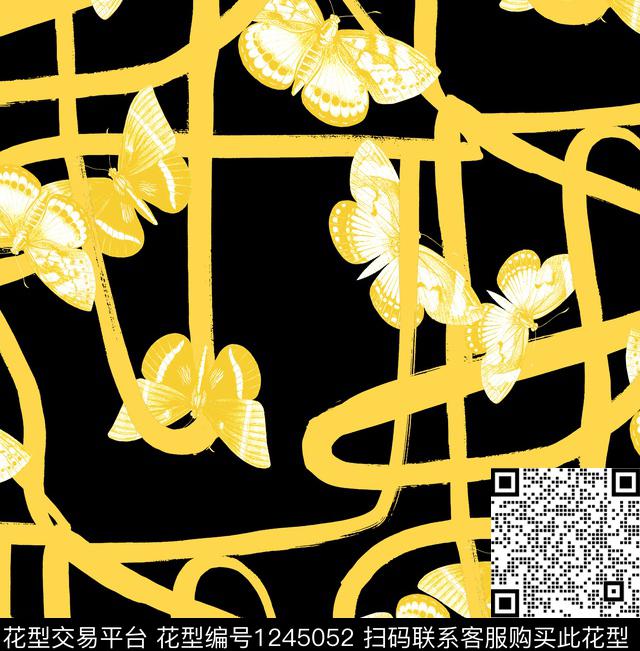 蝴蝶LV笔画数码印花华亿平台下载（图片编号: 1245052） - 瓦栏（Walan）