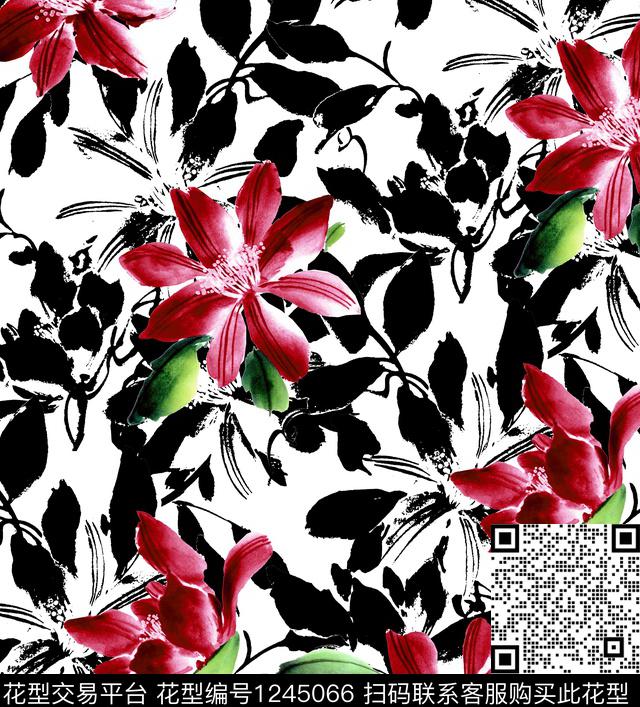 梨李子小碎花数码印花华亿平台下载（图片编号: 1245066） - 瓦栏（Walan）