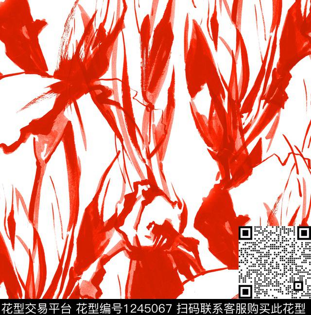 LV大牌风抽象花卉数码印花华亿平台下载（图片编号: 1245067） - 瓦栏（Walan）