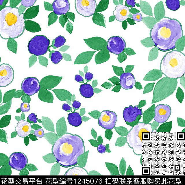 梨李子小碎花数码印花华亿平台下载（图片编号: 1245076） - 瓦栏（Walan）