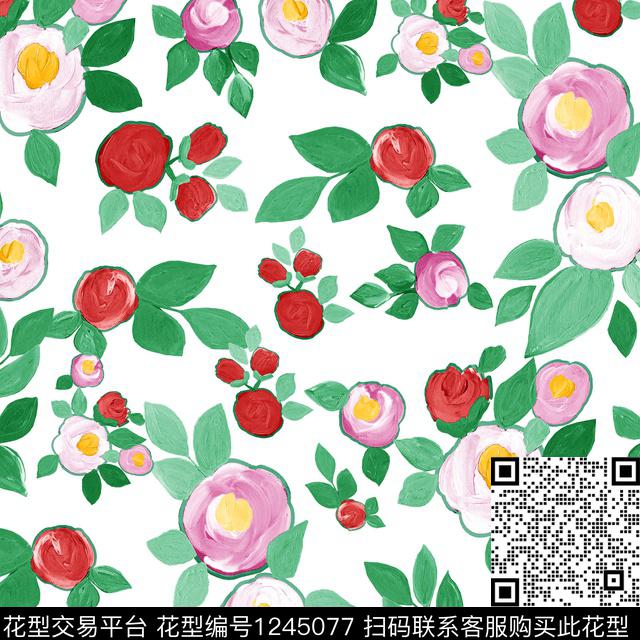 梨李子小碎花数码印花华亿平台下载（图片编号: 1245077） - 瓦栏（Walan）