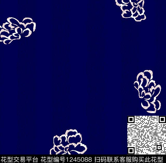 花卉大牌风线条花卉传统印花华亿平台下载（图片编号: 1245088） - 瓦栏（Walan）