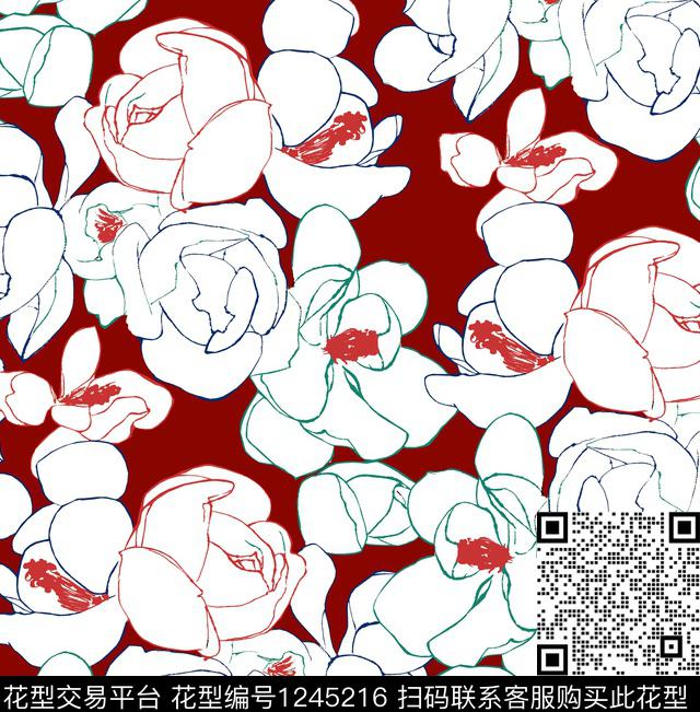 孔雀剪影小碎花数码印花华亿平台下载（图片编号: 1245216） - 瓦栏（Walan）