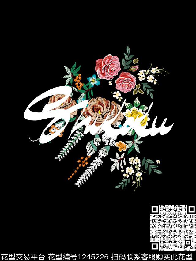 定位花花卉大牌风数码印花华亿平台下载（图片编号: 1245226） - 瓦栏（Walan）