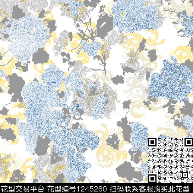清爽底花卉数码华亿平台花卉数码印花华亿平台下载（图片编号: 1245260） - 瓦栏（Walan）