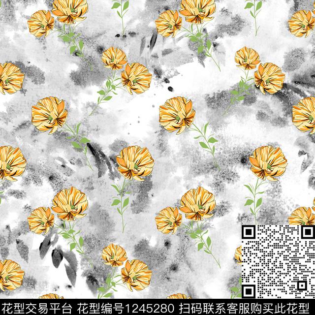 数码华亿平台年轻女性花卉数码印花华亿平台下载（图片编号: 1245280） - 瓦栏（Walan）