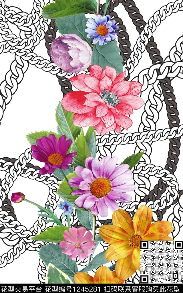 数码华亿平台年轻女性花卉数码印花华亿平台下载（图片编号: 1245281） - 瓦栏（Walan）