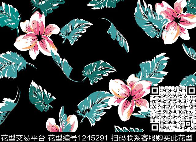 花卉大牌风传统印花华亿平台下载（图片编号: 1245291） - 瓦栏（Walan）