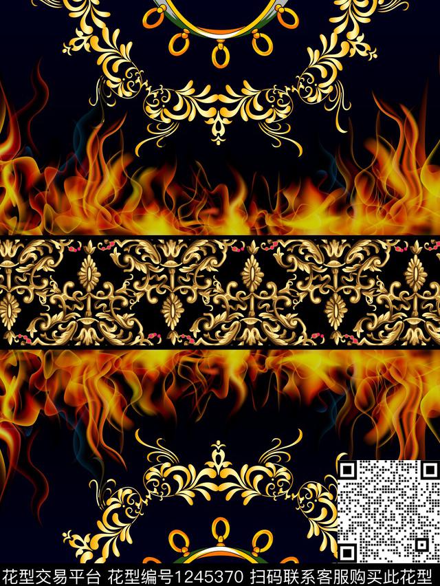 潮牌数码华亿平台欧式定位花数码印花华亿平台下载（图片编号: 1245370） - 瓦栏（Walan）