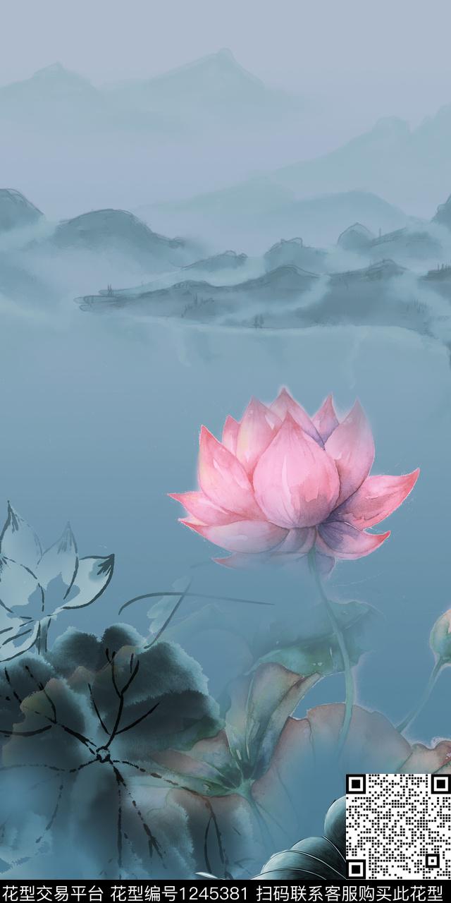 定位花复古中国风数码印花华亿平台下载（图片编号: 1245381） - 瓦栏（Walan）