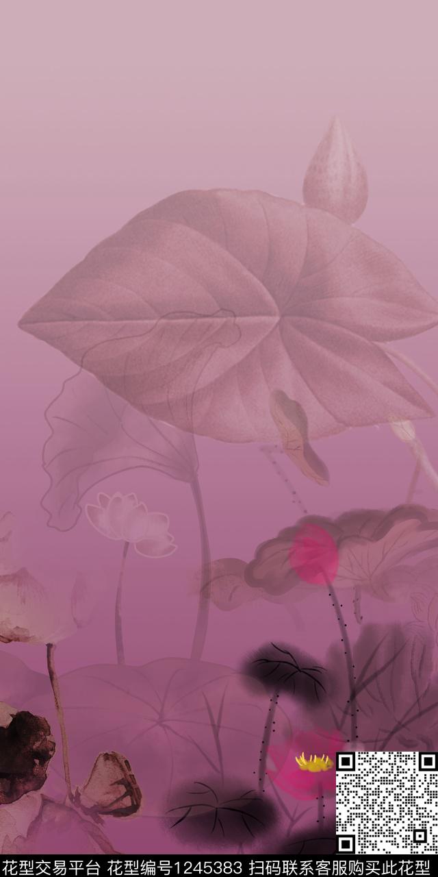 定位花复古中国风数码印花华亿平台下载（图片编号: 1245383） - 瓦栏（Walan）