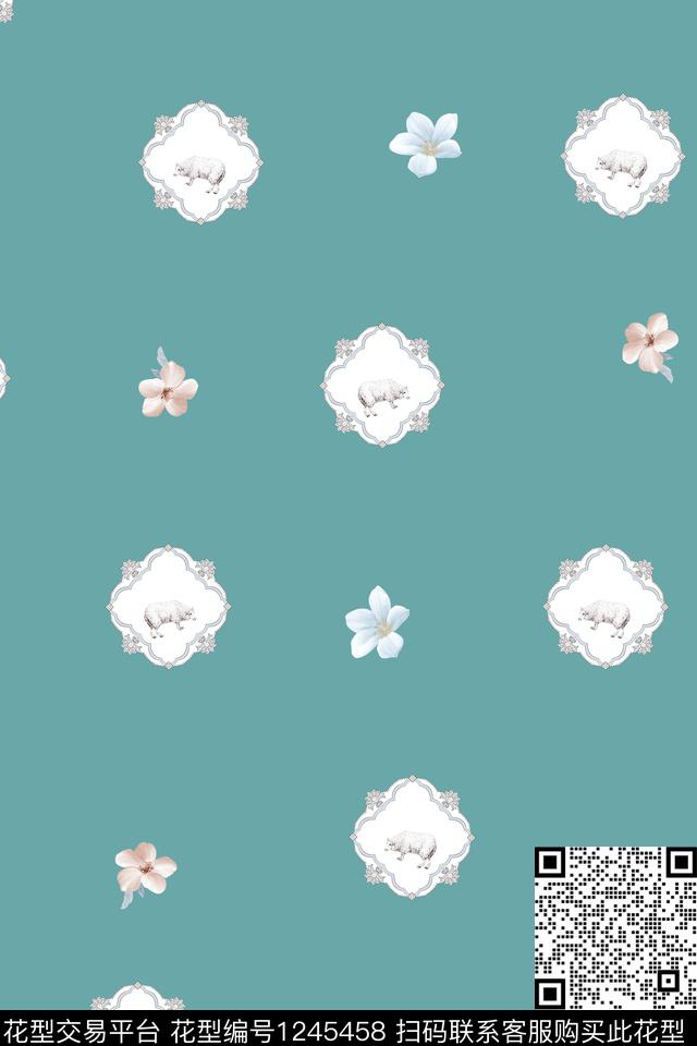 小清新连衣裙欧式花卉传统印花华亿平台下载（图片编号: 1245458） - 瓦栏（Walan）