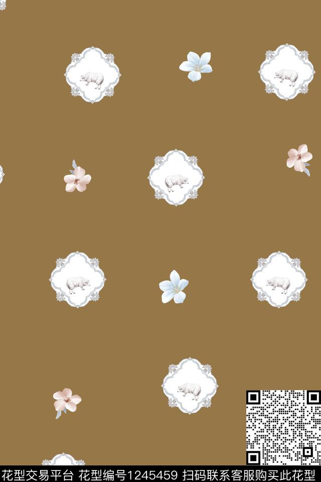 小清新连衣裙欧式花卉传统印花华亿平台下载（图片编号: 1245459） - 瓦栏（Walan）