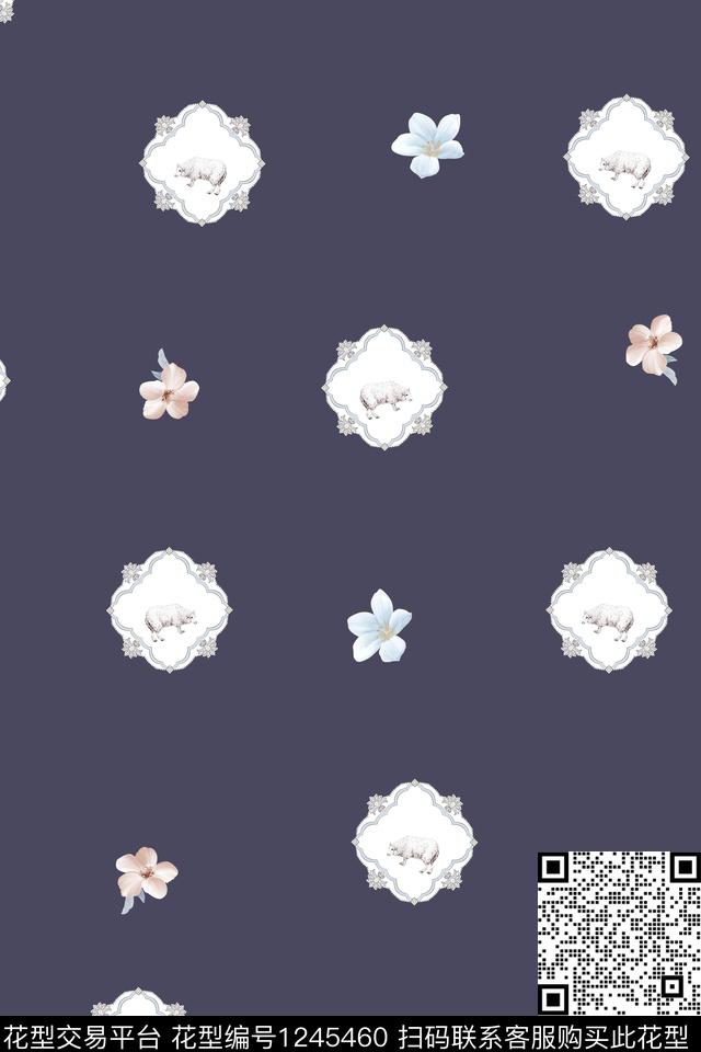 小清新连衣裙欧式花卉传统印花华亿平台下载（图片编号: 1245460） - 瓦栏（Walan）