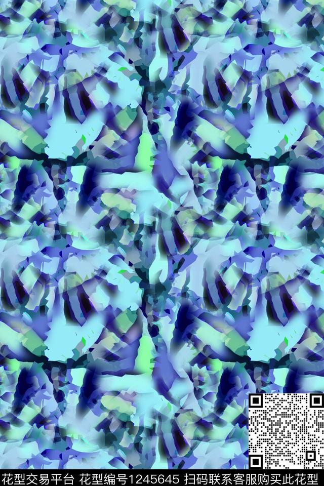抽象花卉抽象迷彩图案数码印花华亿平台下载（图片编号: 1245645） - 瓦栏（Walan）