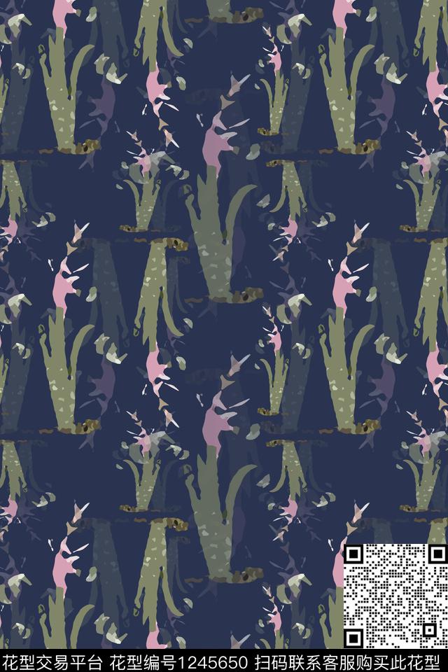 树叶抽象热带海滨度假植物传统印花华亿平台下载（图片编号: 1245650） - 瓦栏（Walan）