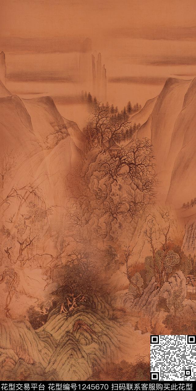 香云纱中国风中老年数码印花华亿平台下载（图片编号: 1245670） - 瓦栏（Walan）