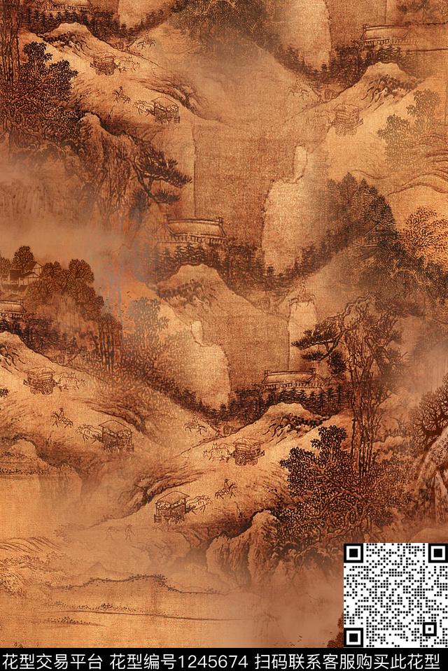 休闲香云纱中老年数码印花华亿平台下载（图片编号: 1245674） - 瓦栏（Walan）