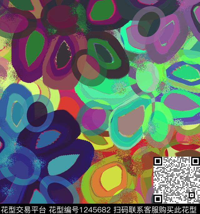 手绘炫彩几何数码印花华亿平台下载（图片编号: 1245682） - 瓦栏（Walan）