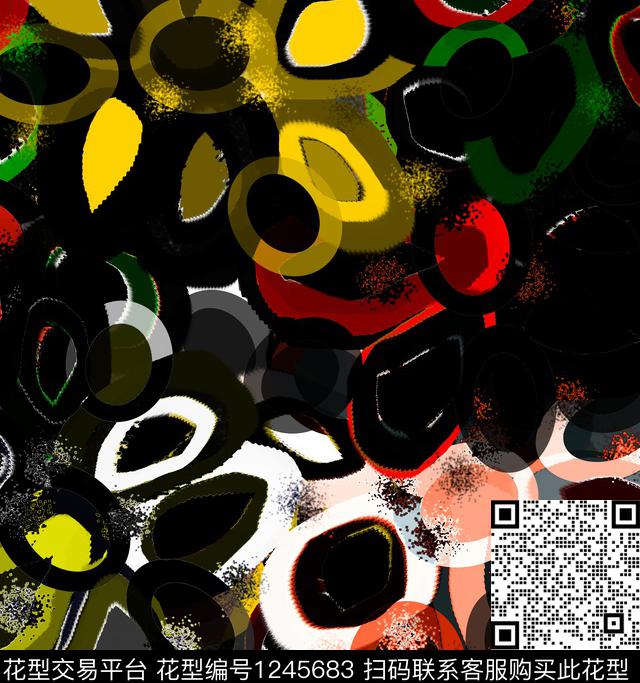 手绘条纹炫彩数码印花华亿平台下载（图片编号: 1245683） - 瓦栏（Walan）