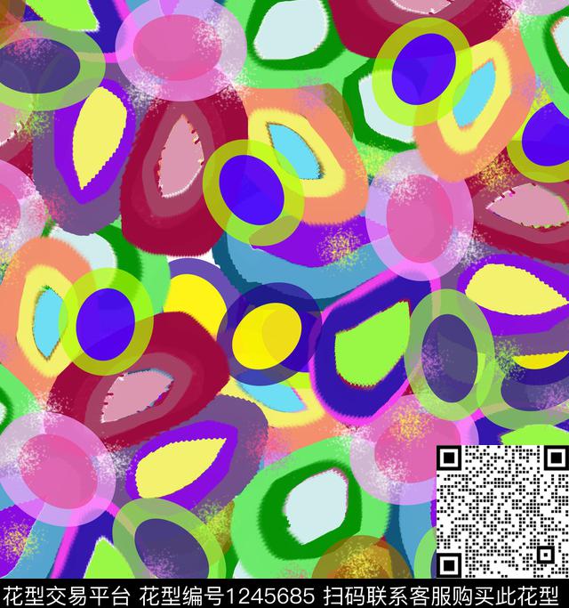 手绘条纹炫彩数码印花华亿平台下载（图片编号: 1245685） - 瓦栏（Walan）