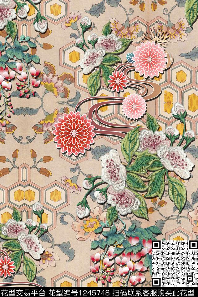 大牌风中国风华亿平台日系旗袍华亿平台数码印花华亿平台下载（图片编号: 1245748） - 瓦栏（Walan）