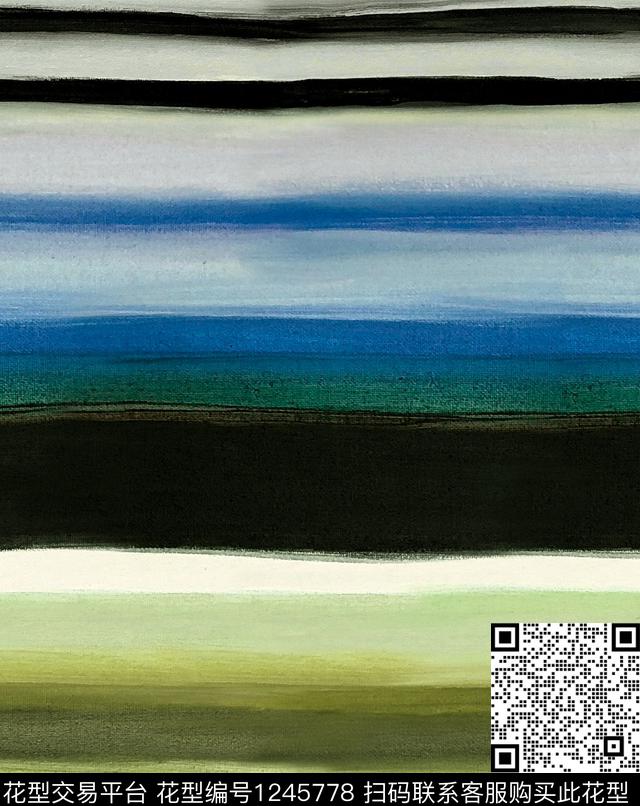 条纹彩虹水彩数码印花华亿平台下载（图片编号: 1245778） - 瓦栏（Walan）