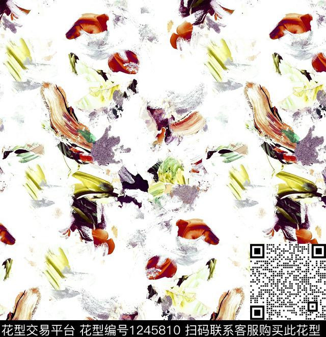 小碎花枝干绿植树叶数码印花华亿平台下载（图片编号: 1245810） - 瓦栏（Walan）