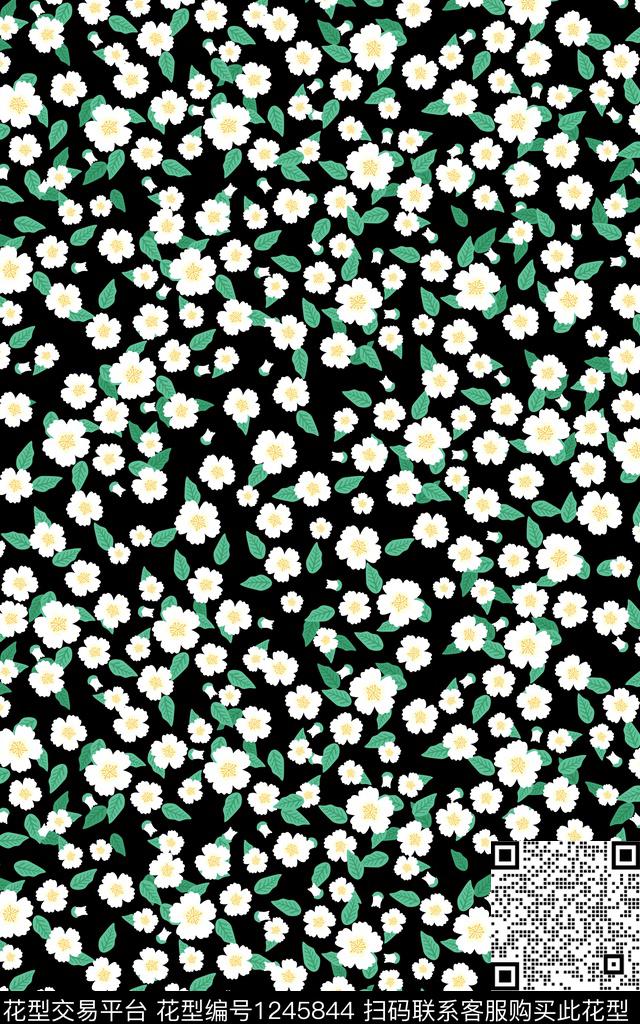 花卉小碎花植物传统印花华亿平台下载（图片编号: 1245844） - 瓦栏（Walan）
